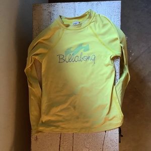 billabong Billie Girls Rashgaurd swim top Small yellow